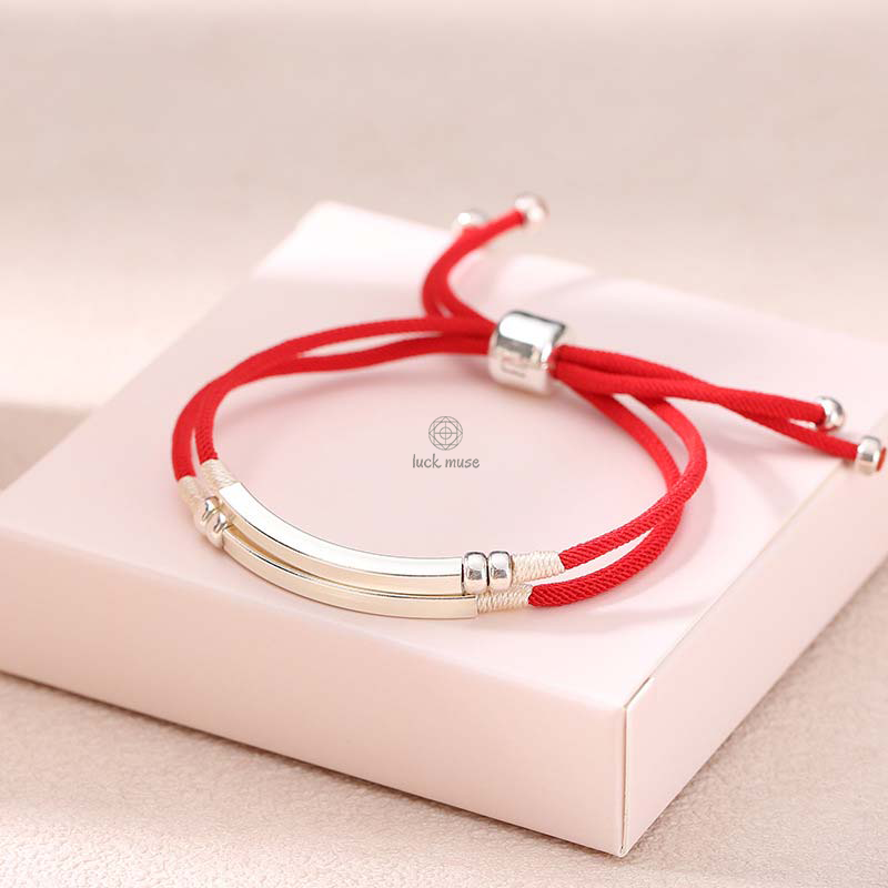 925 Sterling Silver Red String Layered Bracelet by Luck Muse Shop - Image 4