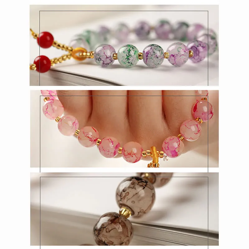 Blessing Harmony Liuli Glass Bead Buddha Bracelet - Image 11