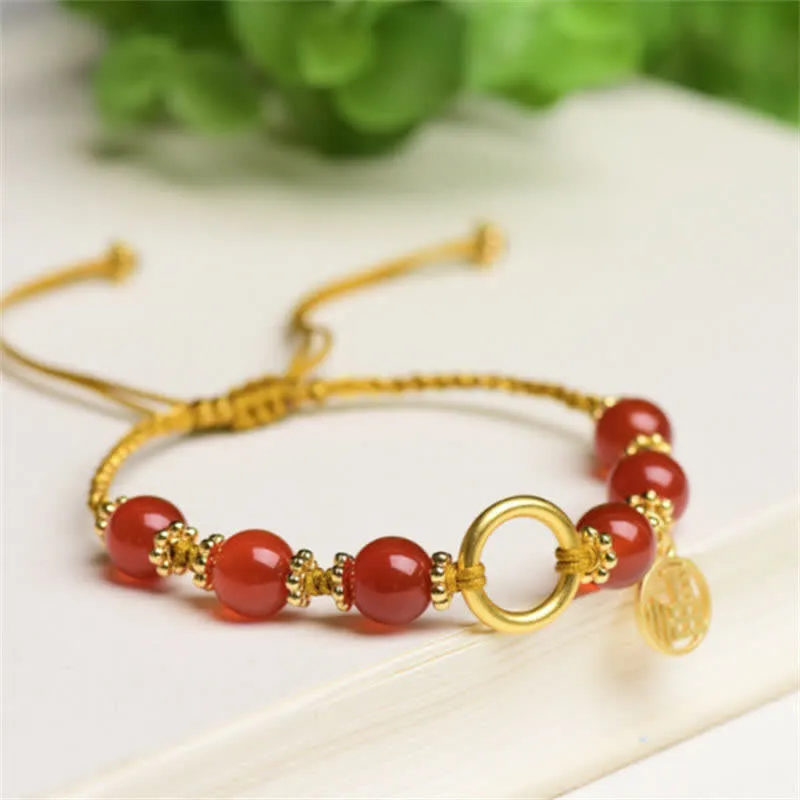 Red Agate Happiness Charm Bracelet - Image 5