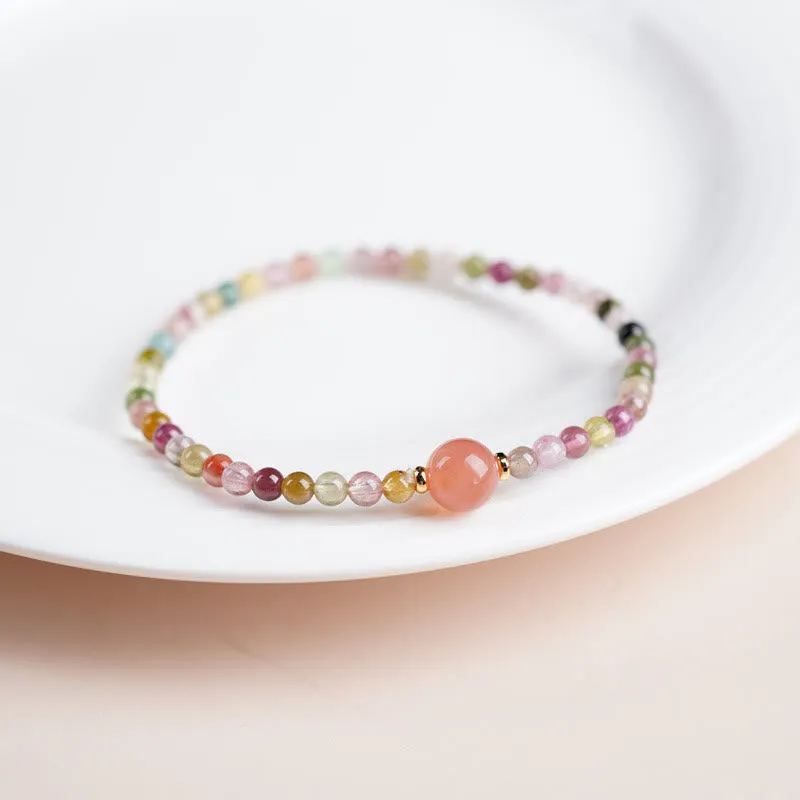 Luck Muse 925 Silver Tourmaline and Yanyuan Agate Positive Energy Bracelet - Image 2