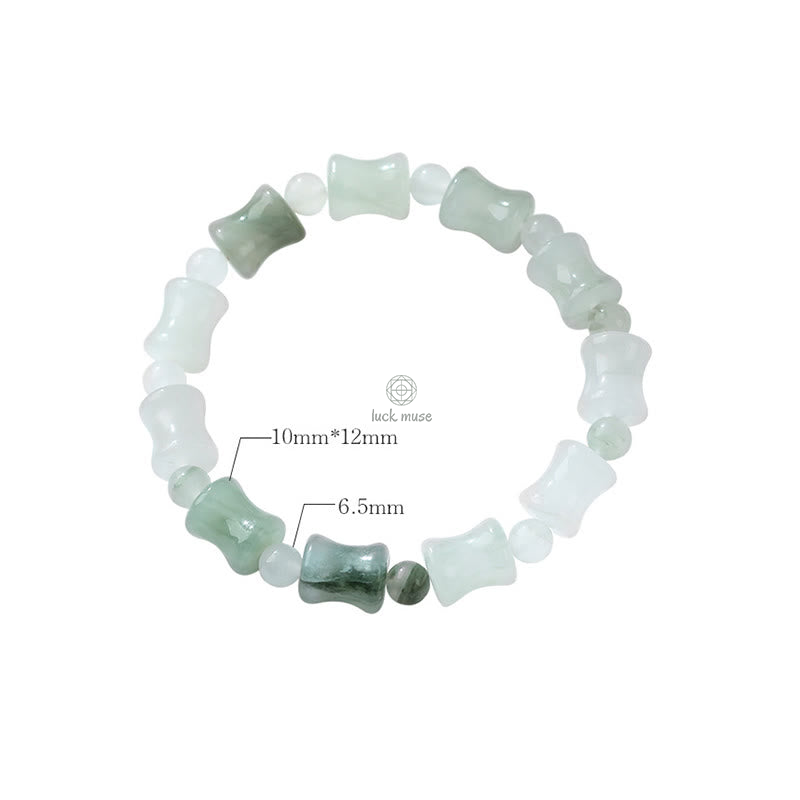 Bamboo Pattern Jade and Coconut Shell Buddha Bracelet for Abundance and Luck - Image 13