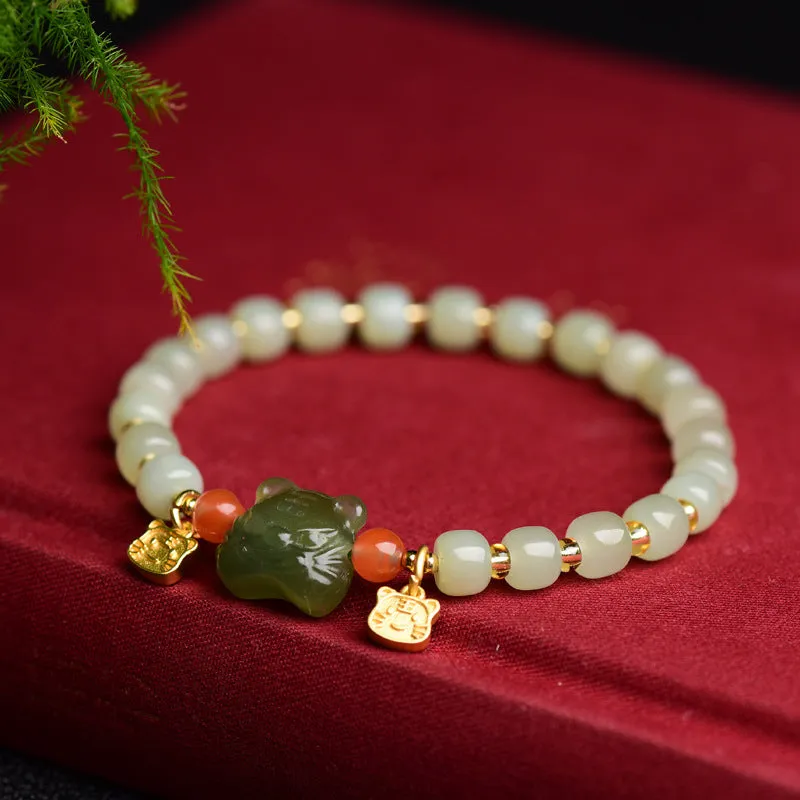 Chinese Zodiac Lucky Tiger Jade Bracelet - Image 4