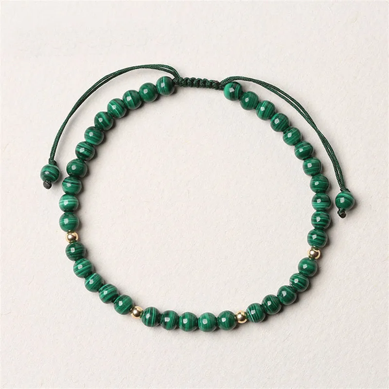 Natural Malachite Protection String Bracelet - Image 2