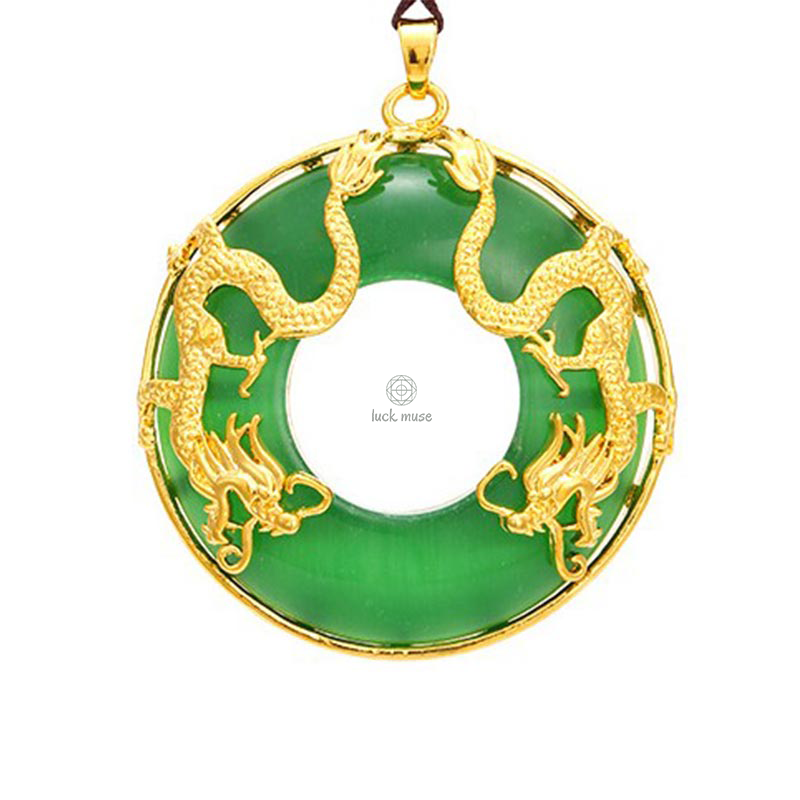 Luck Muse Tibetan Jade Dragon Necklace - Image 2