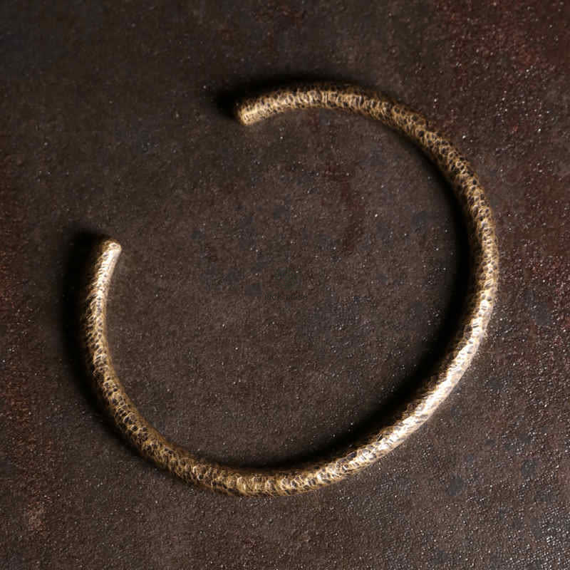 Copper Balance Adjustable Cuff Bracelet with Rustic Buddhist Stone Design - Image 6