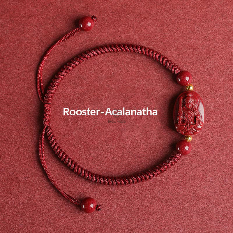Natal Buddha Cinnabar Chinese Zodiac Rope Bracelet with Luck Muse - Evil Spirits Protection - Image 9