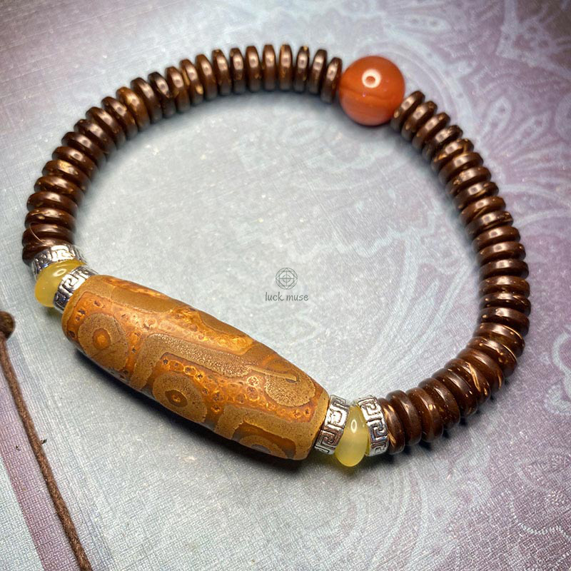 Tibetan Nine-Eye Dzi Bead Wealth Bracelet from Luck Muse Shop - Image 4