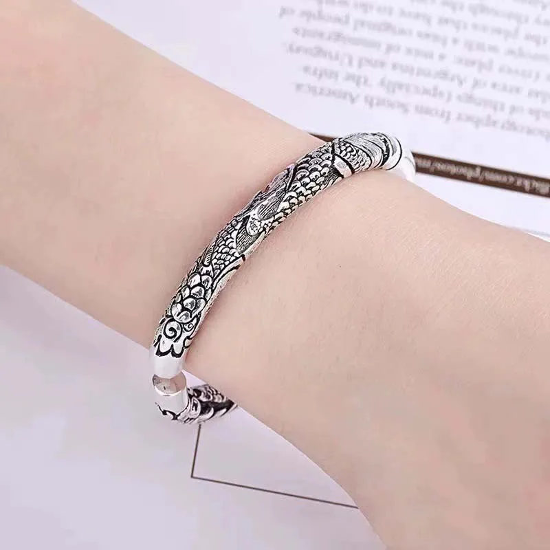 Luck Muse Dragon Luck Protection Bracelet - Adjustable Auspicious Clouds Bangle - Image 3