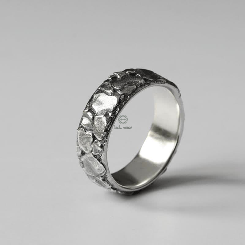 Luck Muse Rock Pattern Copper Ring for Luck and Blessings - Image 6