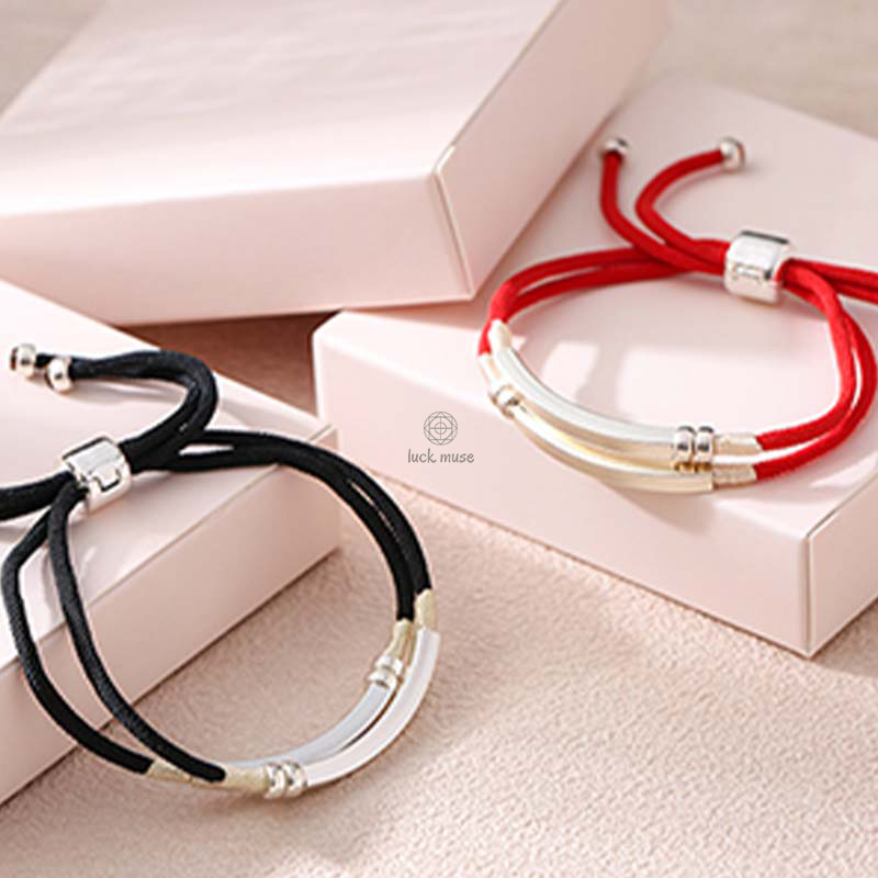 925 Sterling Silver Red String Layered Bracelet by Luck Muse Shop - Image 3