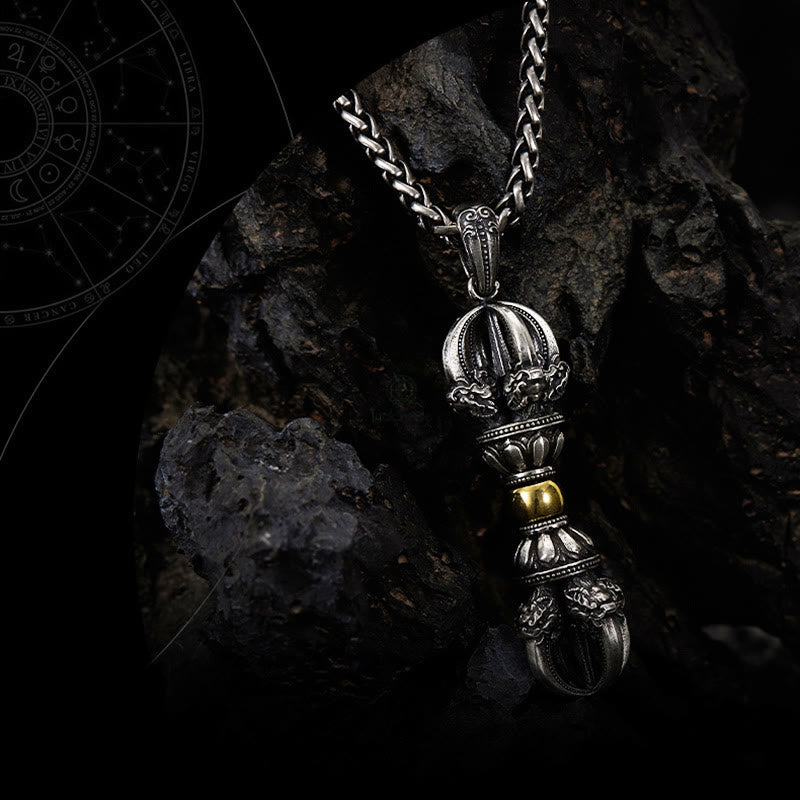 Tibetan Dorje Vajra Wealth Necklace Pendant crafted with Luck Muse - Image 5