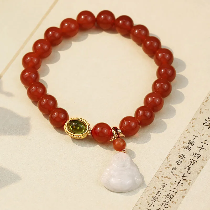 Red Agate Buddha Success Bracelet by Luck Muse Shop - Image 2