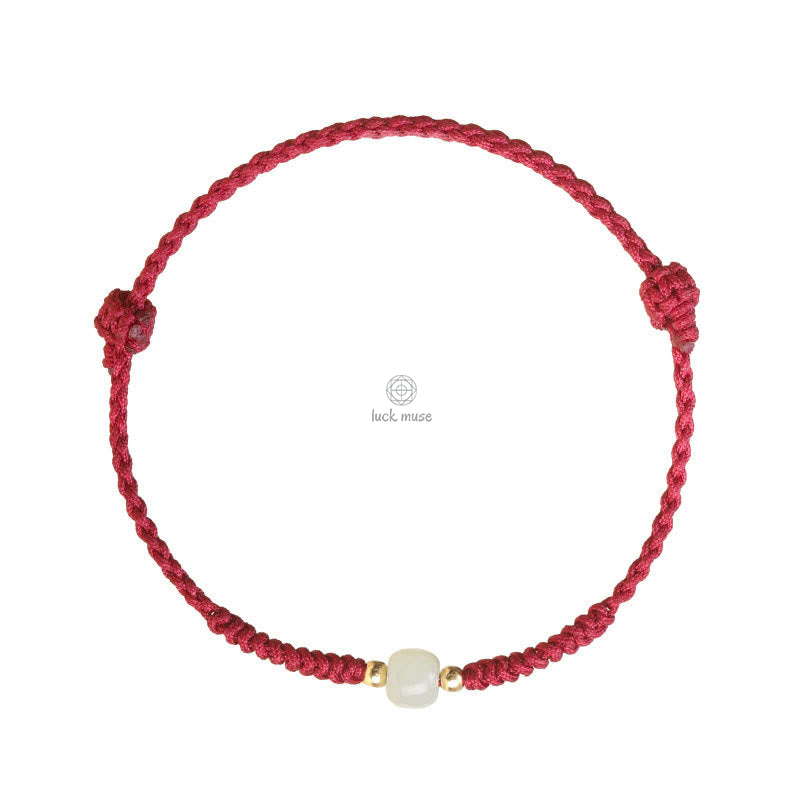 Handcrafted Jade Lucky Bead Abundance Bracelet with Luck Muse - Image 4