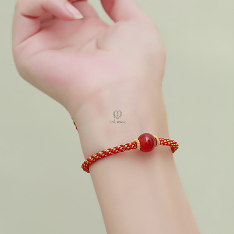 Handmade Natural Stone Bracelet with Red Agate, Amethyst, Rutilated Quartz, Pink Crystal Beads - Image 11
