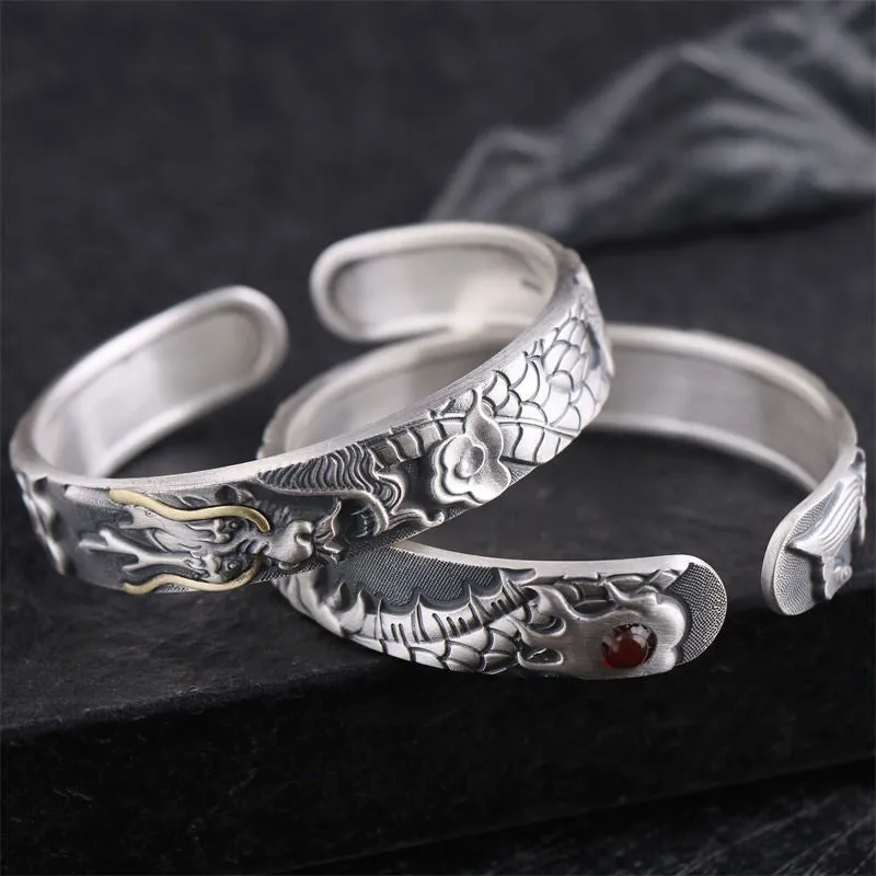 Luck Muse 999 Sterling Silver Dragon Protection Bracelet - Image 2