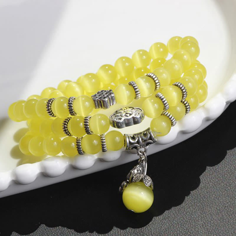 Luck Muse Cat's Eye Pixiu Triple Wrap Bracelet - Energizing Support - Image 15