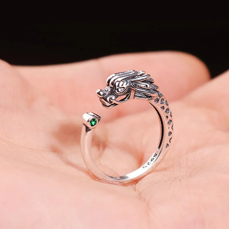 Luck Muse Vintage Dragon Adjustable Ring for Success and Strength - Image 5