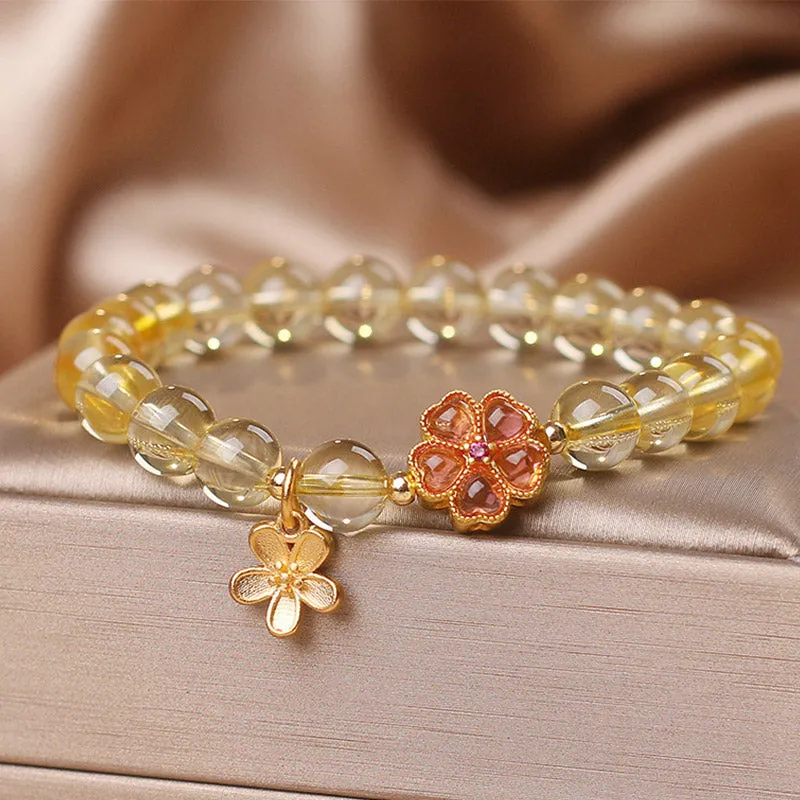 Natural Citrine Flower Charm Bracelet for Prosperity and Protection - Image 5