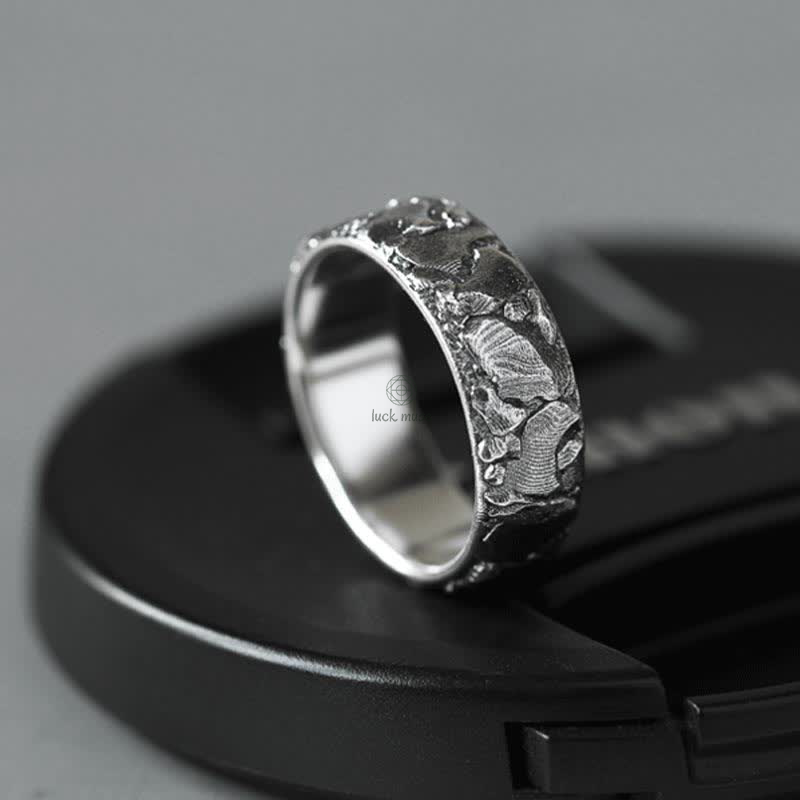 Luck Muse Rock Pattern Copper Ring for Luck and Blessings - Image 10