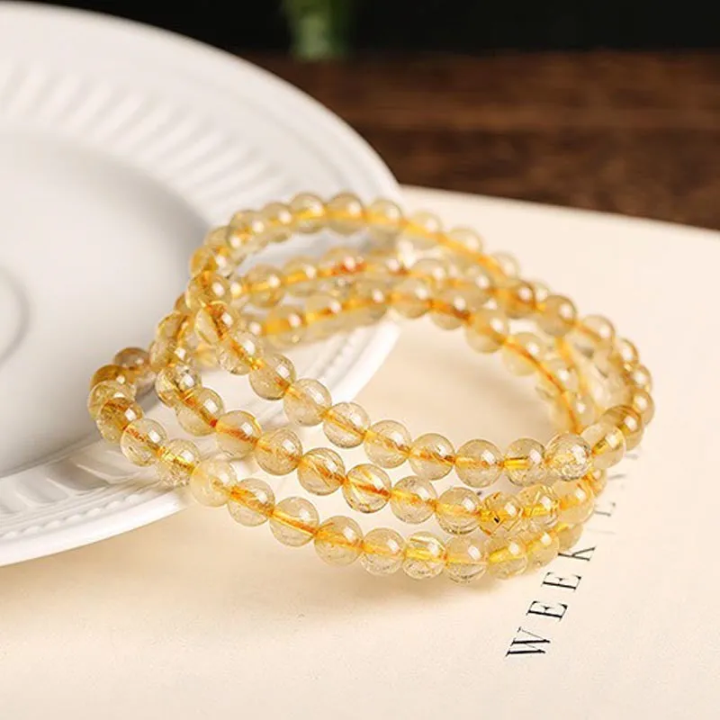 Natural Citrine Prosperity Protection Bracelet with Luck Muse Energy - Image 3