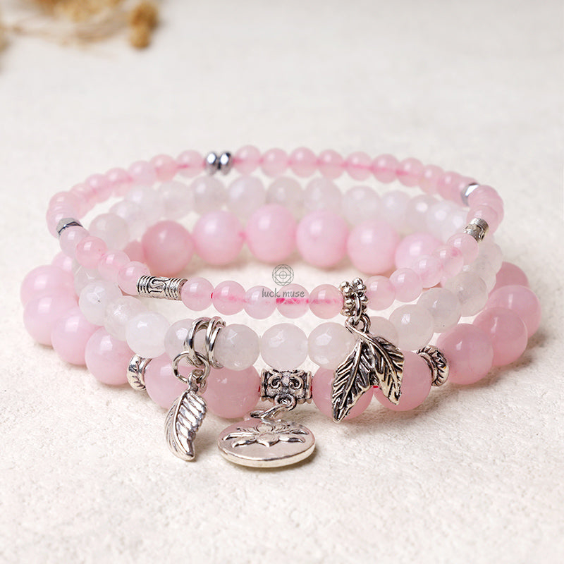 Luck Muse Natural Quartz Crystal Lotus Bracelet Set (3 Pieces) - Image 18