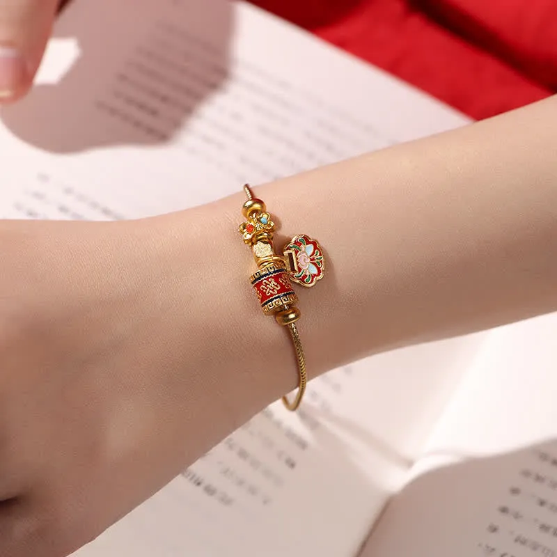 Luck Muse Lotus Enlightenment Copper Beaded Bracelet - Image 3