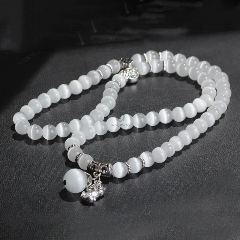 Luck Muse Cat's Eye Pixiu Triple Wrap Bracelet - Energizing Support - Image 4