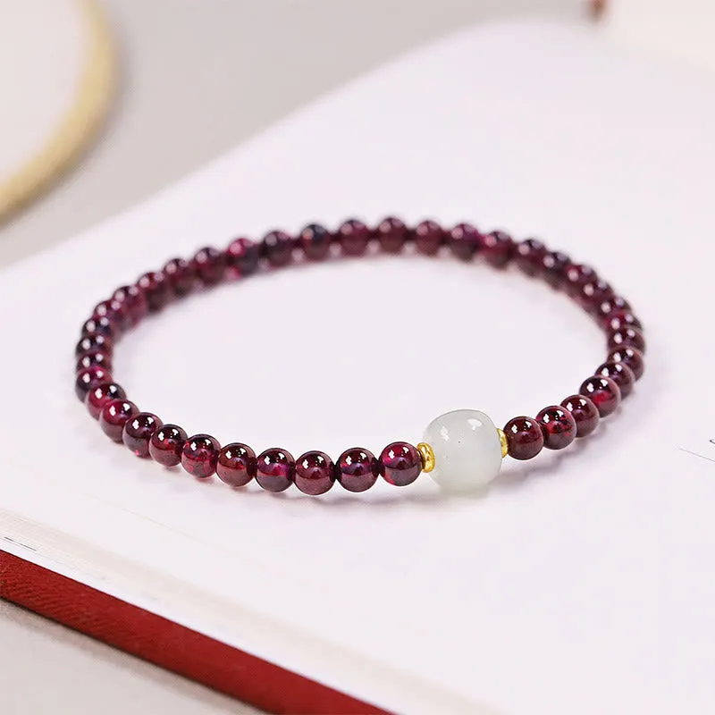Luck Muse Garnet Jade Bead Purification Bracelet - Image 2