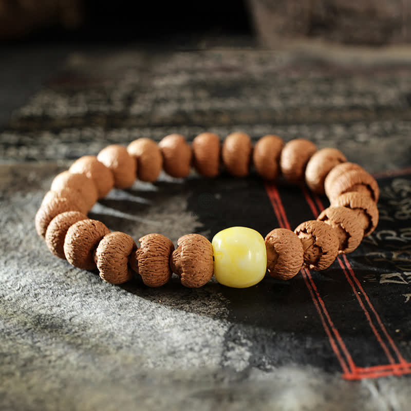 Tibetan Bodhi Seed Turquoise Amber Protection Bracelet - Image 6