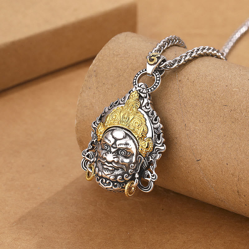 Yellow God of Wealth Luck Muse Amulet Copper Luck Necklace Pendant