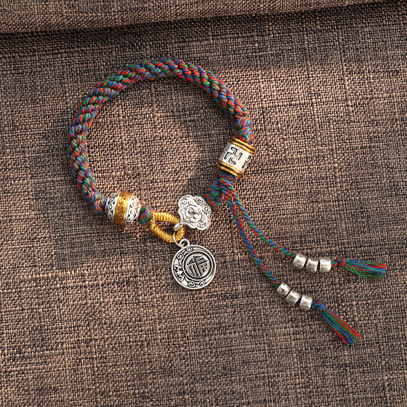 Tibetan Om Mani Padme Hum Fortune Braided Bracelet crafted with Luck Muse - Image 7