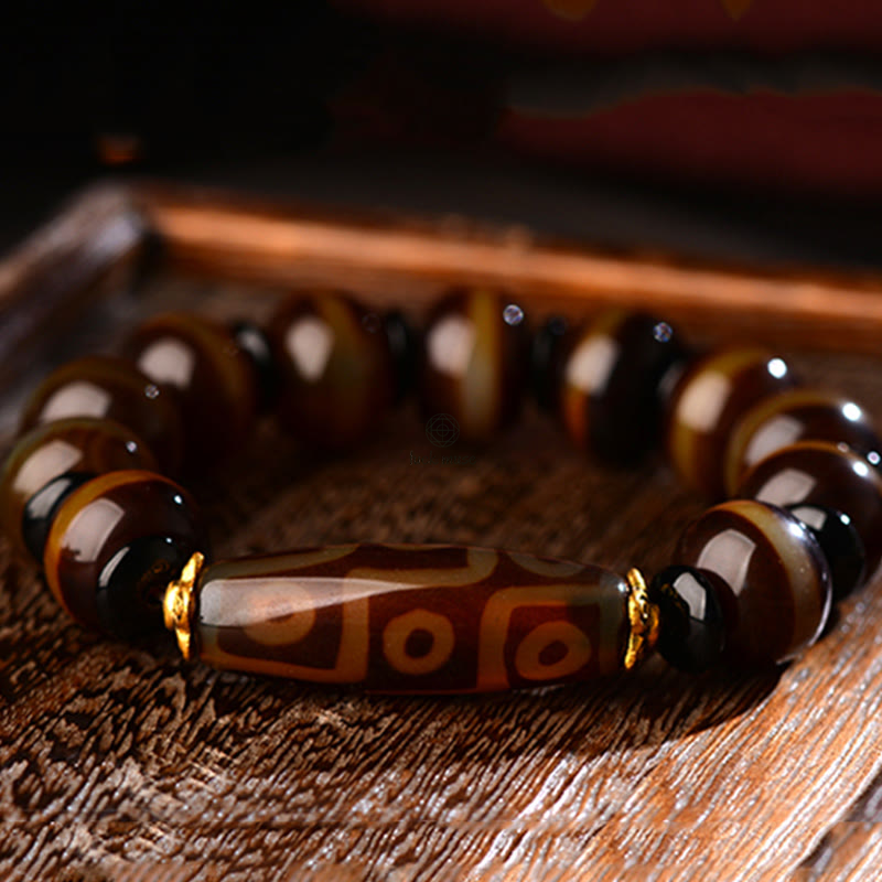 Tibetan Nine-Eye Dzi Agate Bracelet for Wealth Blessings - Image 7