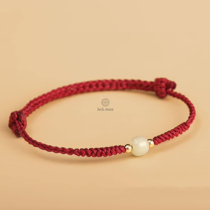 Handcrafted Jade Lucky Bead Abundance Bracelet with Luck Muse - Image 3