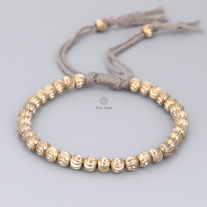 Tibetan Handmade Copper Bead Bracelet for Luck and Protection - Image 4
