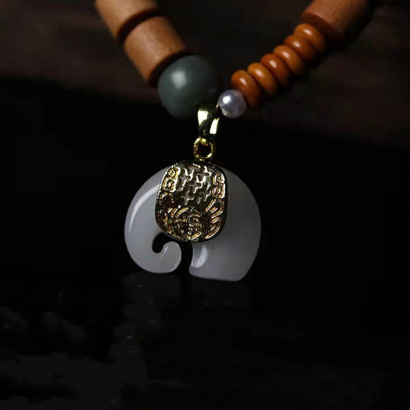 Sandalwood and Jade Elephant Protection Bracelet - Image 10