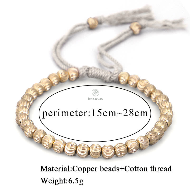 Tibetan Handmade Copper Bead Bracelet for Luck and Protection - Image 5