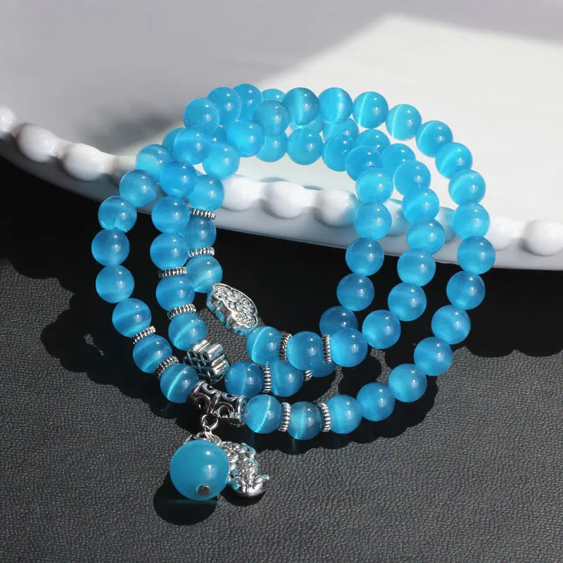 Luck Muse Cat's Eye Pixiu Triple Wrap Bracelet - Energizing Support - Image 31