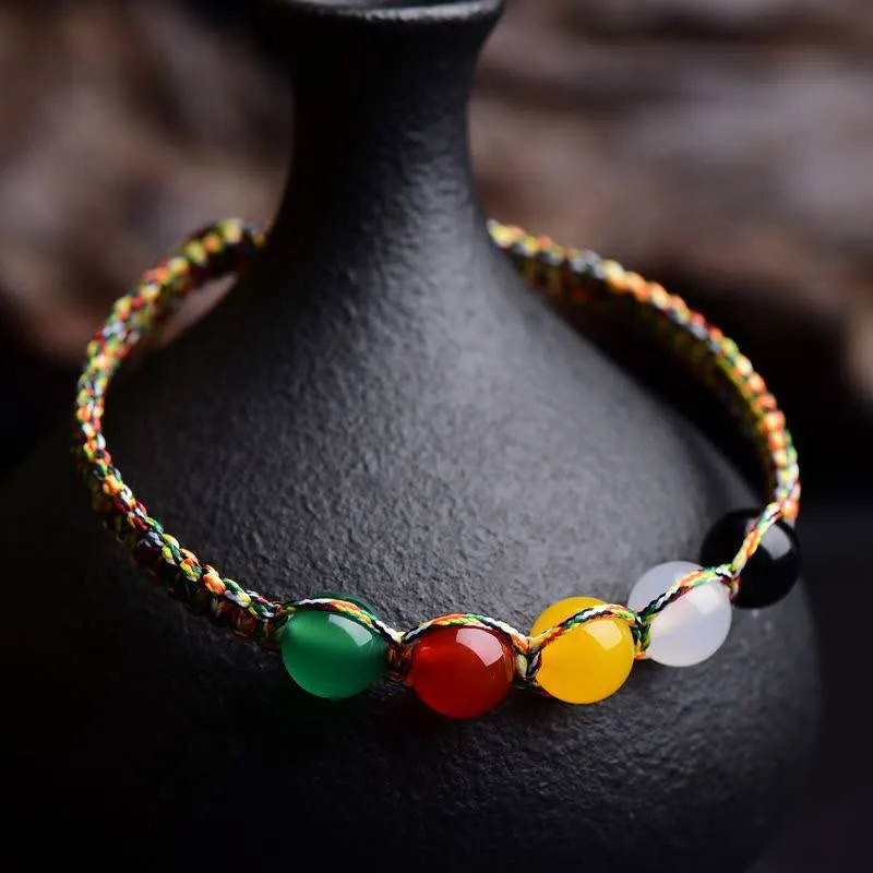 5 Elements Colorful Agate String Bracelet - Image 2