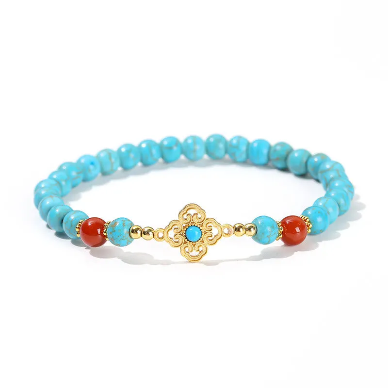 Buddha Turquoise Bead Balance Bracelet for Protection