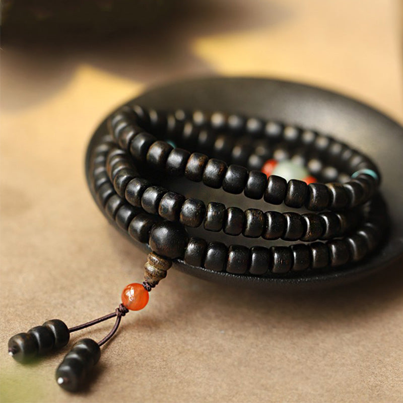 Agarwood Jade 108 Mala Bracelet for Strength and Calm - Image 7