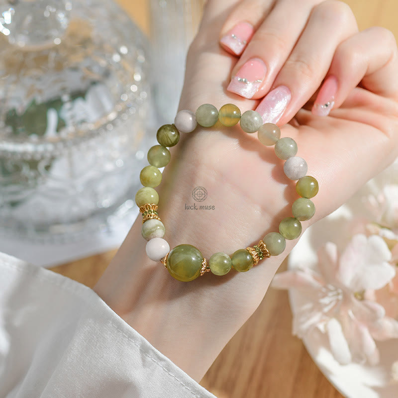 Green Grape Jade Buddha Bracelet for Abundance - Image 13