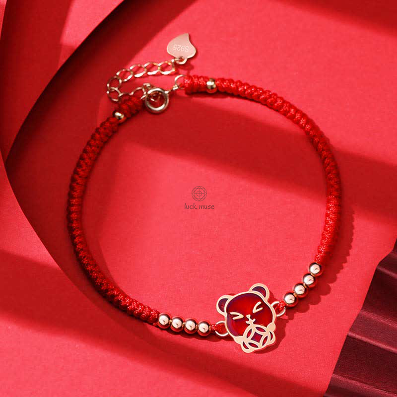 925 Sterling Silver Chinese Zodiac Luck and Faith Red String Bracelet