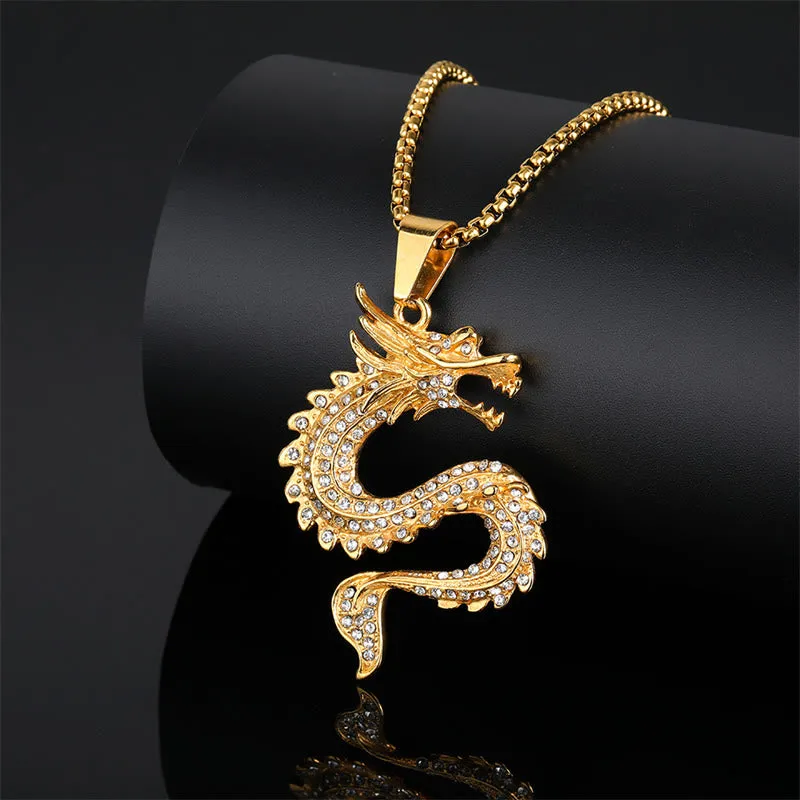Luck Muse Chinese Zodiac Dragon Zircon Necklace for Protection - Image 2