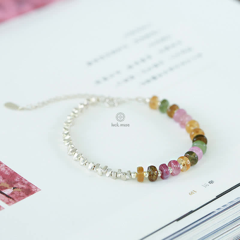 Luck Muse 925 Silver Blue Jade Tourmaline Amber Confidence Blessing Bracelet - Image 12