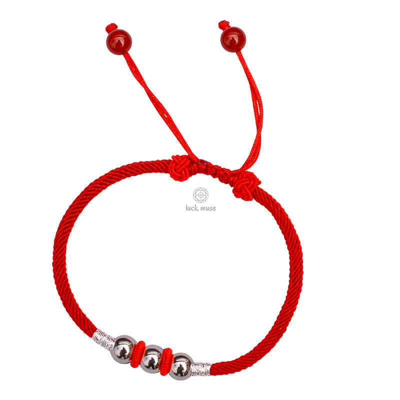 Luck Muse 925 Sterling Silver Lucky Bead Protective Red String Bracelet - Image 7