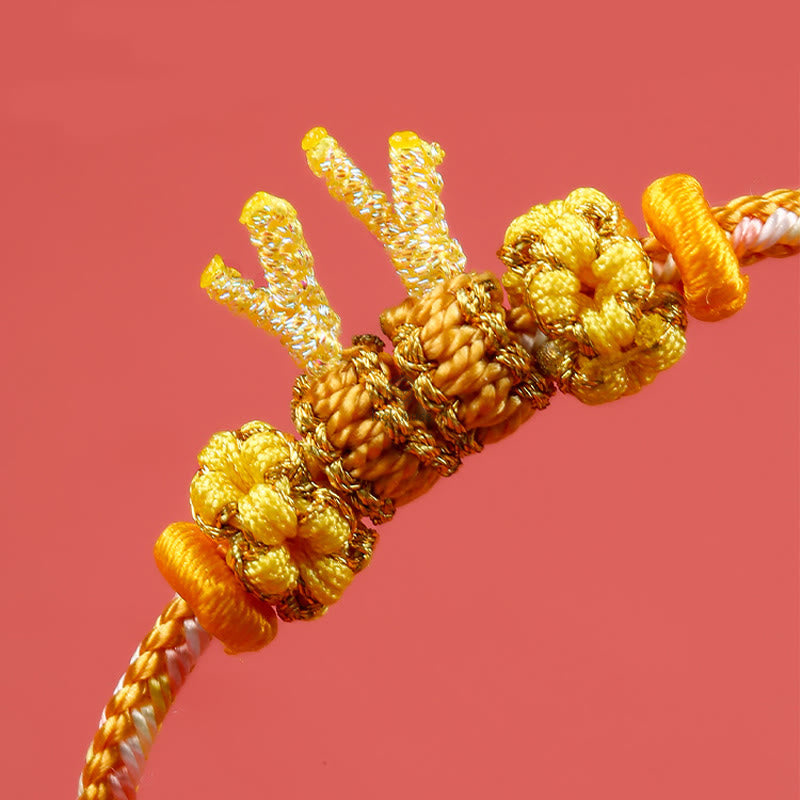 Braided Bracelet: Handmade Year of the Dragon Chinese Zodiac Luck Luck Muse - Image 6