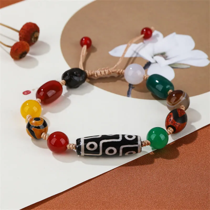 Tibetan Nine-Eye Dzi Bead Agate Bracelet for Wealth Protection at Luck Muse Shop - Image 5