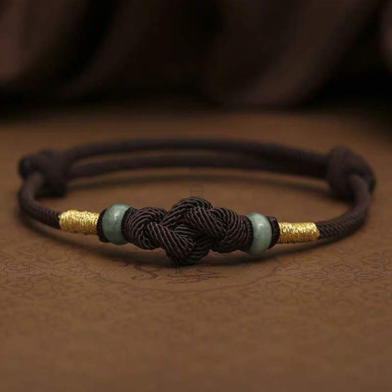 Red String Jade Fortune Knot Bracelet - Luck Muse Luck Braided String - Image 11