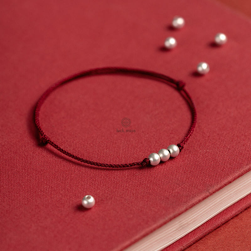 Luck Muse Three Copper Bead Protection String Bracelet Anklet - Image 6