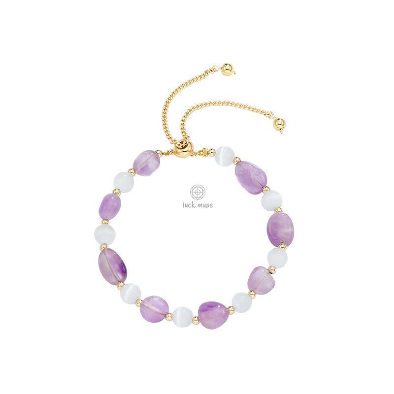 Amethyst Pink Crystal Black Rutilated Quartz Bracelet for Spiritual Awareness - Image 6